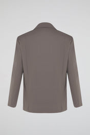 Muted Taupe Double-Breasted Blazer