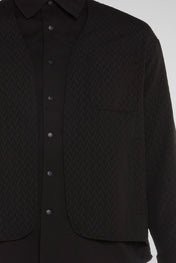 Deep Obsidian Layered Oversized Shirt