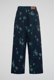 Floral Jacquard Wide Pants
