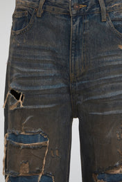 Ripped Dark Denim Pants