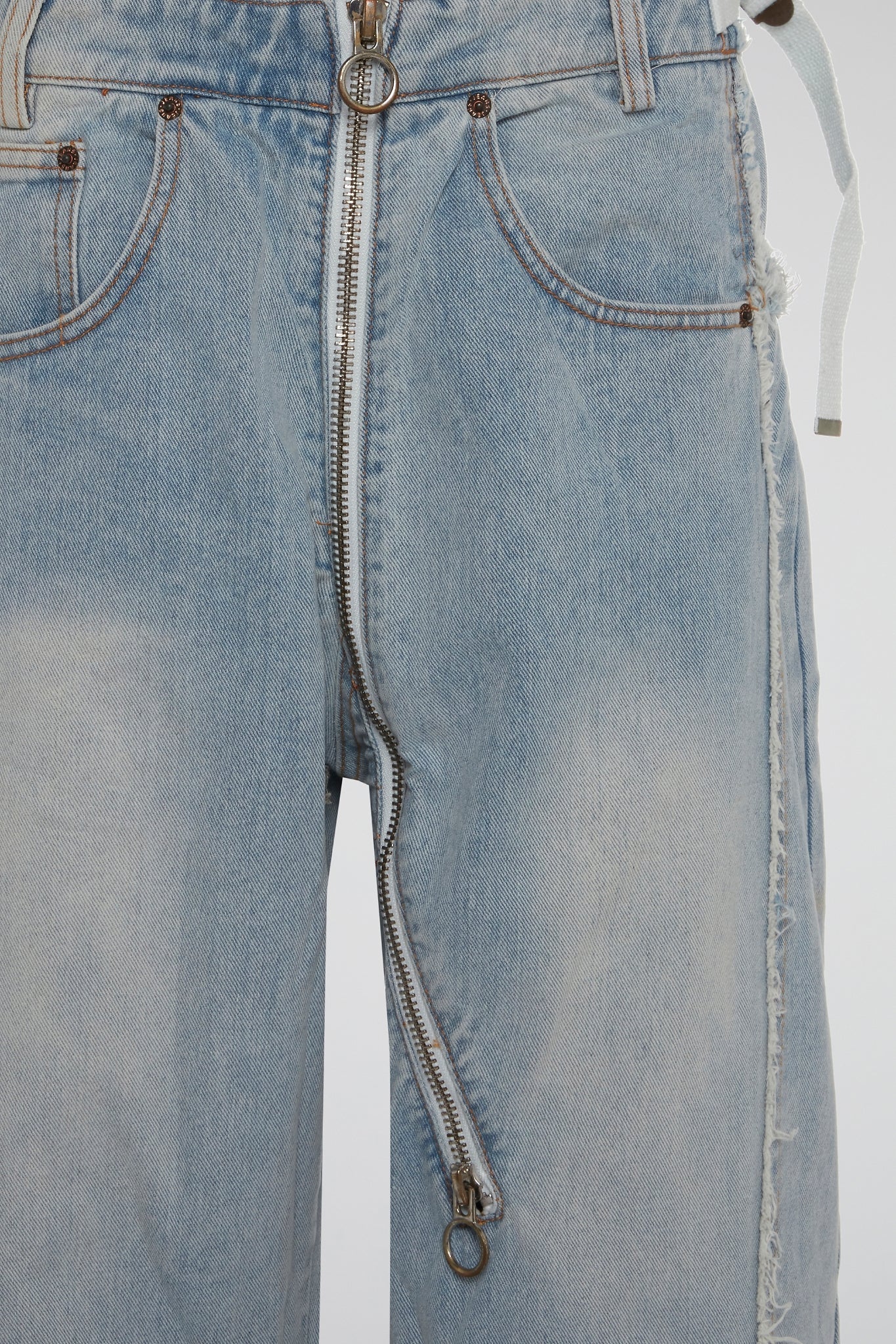 Light Blue Deconstructed Denim Pants