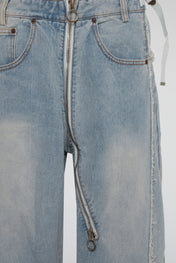 Light Blue Deconstructed Denim Pants