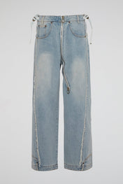 Light Blue Deconstructed Denim Pants