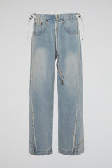 Light Blue Deconstructed Denim Pants