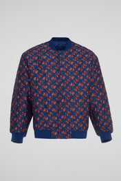 Indigo Floral Jacquard Bomber