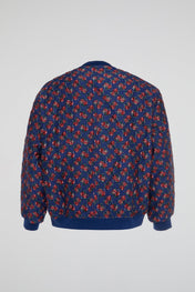 Indigo Floral Jacquard Bomber
