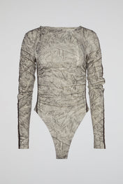 Dumist Ruched Camouflage Bodysuit
