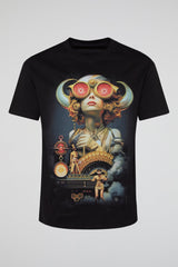 Jet Black Visionary Woman Graphic T-Shirt
