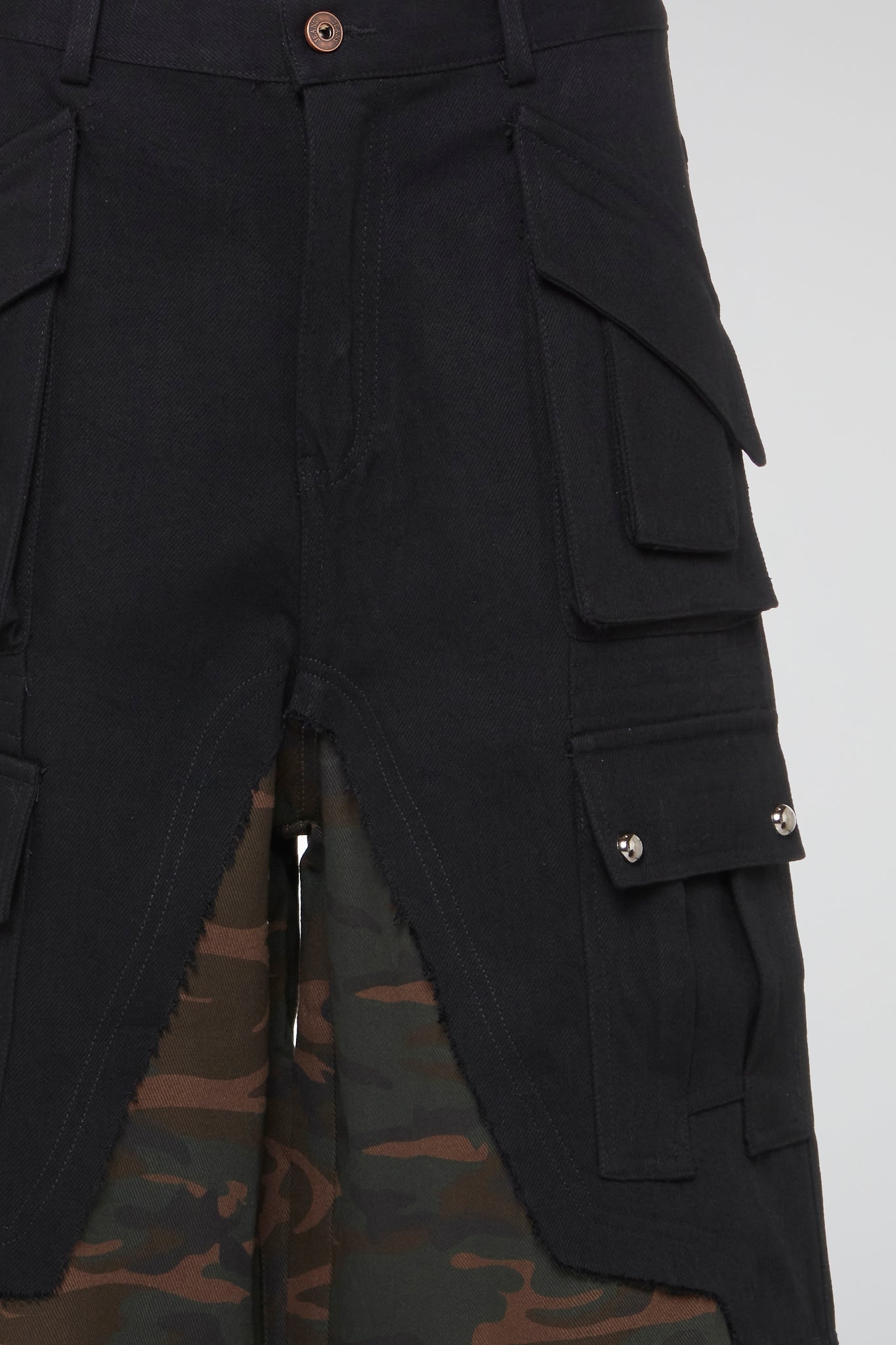 Mixed Black & Camo Cargo Pants