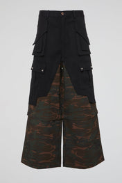 Mixed Black & Camo Cargo Pants
