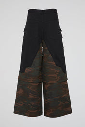 Mixed Black & Camo Cargo Pants