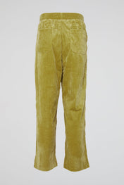 Light Khaki Green Corduroy Pleated Trousers