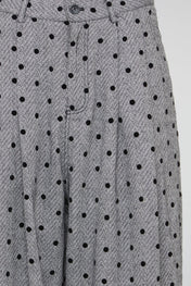 Polka Textured Wide Trousers