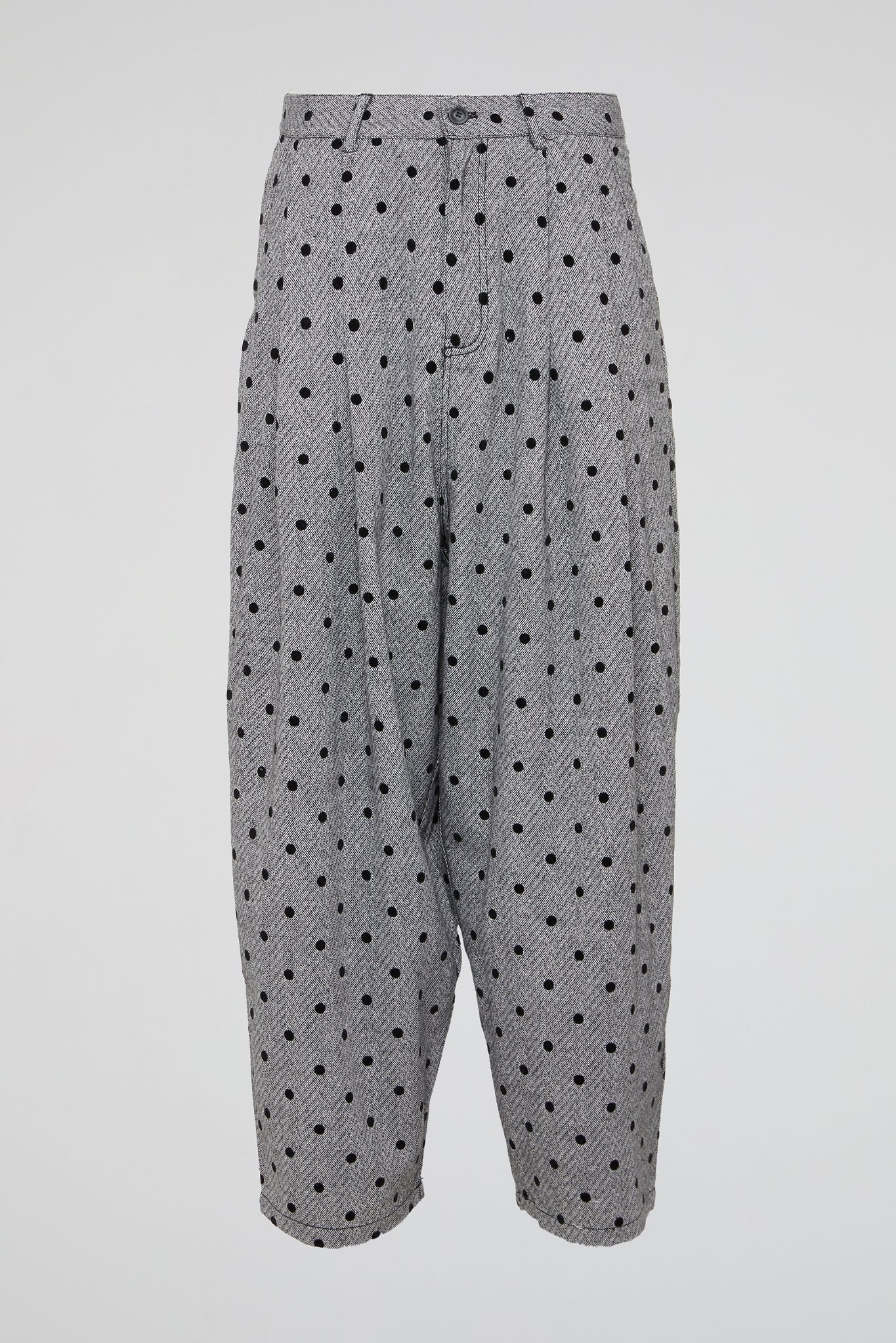 Polka Textured Wide Trousers