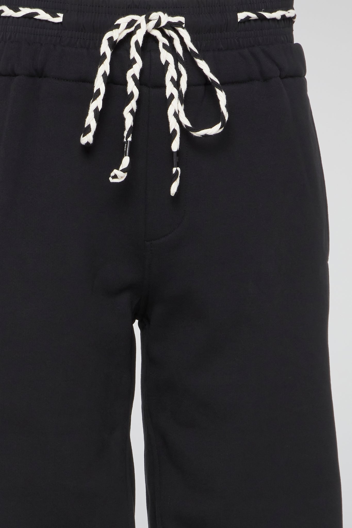 Jet Black Dual-Waistband Lounge Trousers
