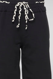 Jet Black Dual-Waistband Lounge Trousers