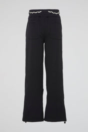 Jet Black Dual-Waistband Lounge Trousers