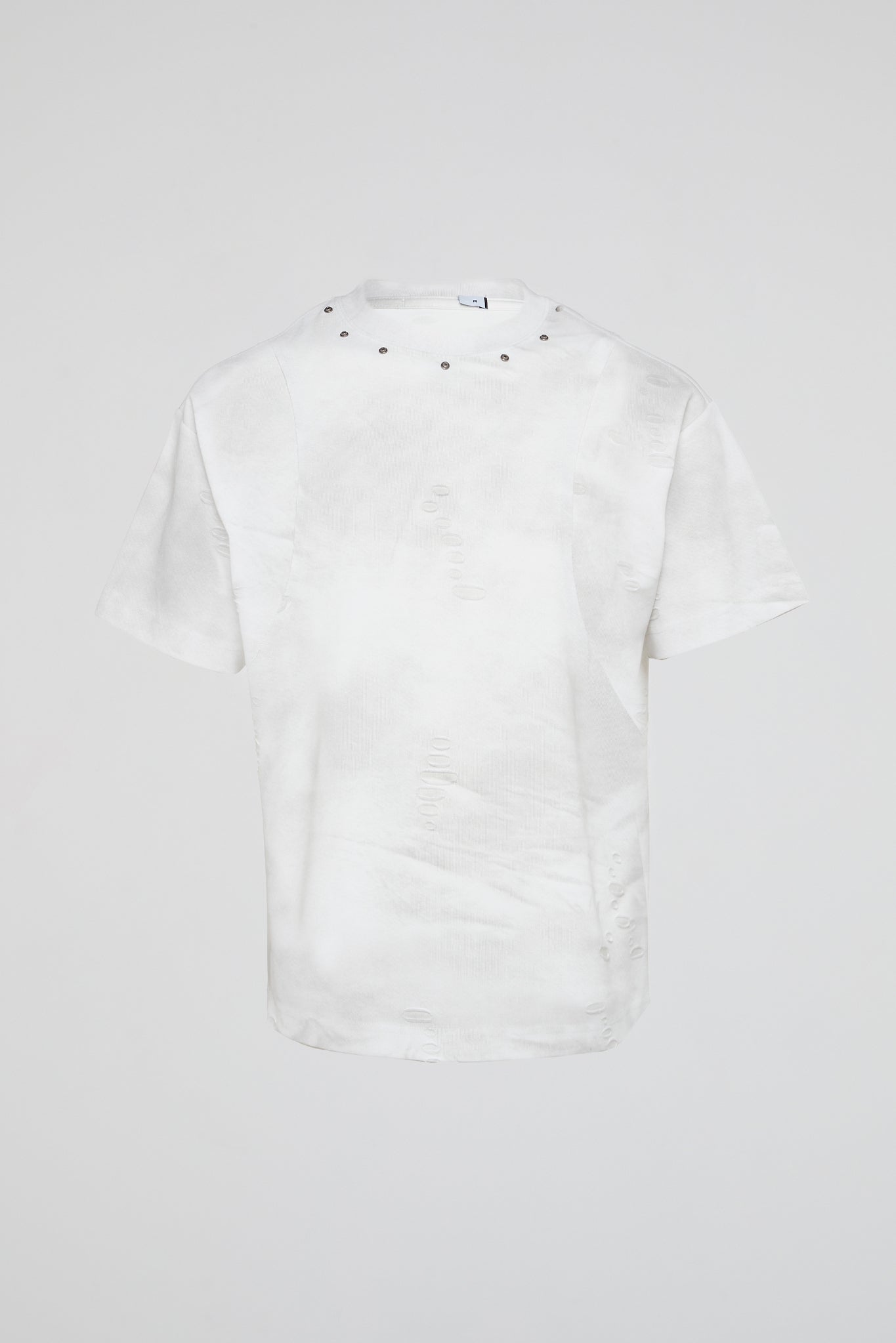 White Tie-Dye Studded T-Shirt