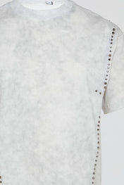 Stone Wash White Studded T-Shirt