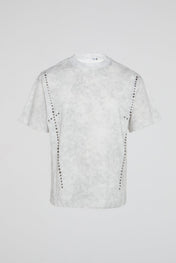 Stone Wash White Studded T-Shirt