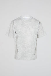 Stone Wash White Studded T-Shirt