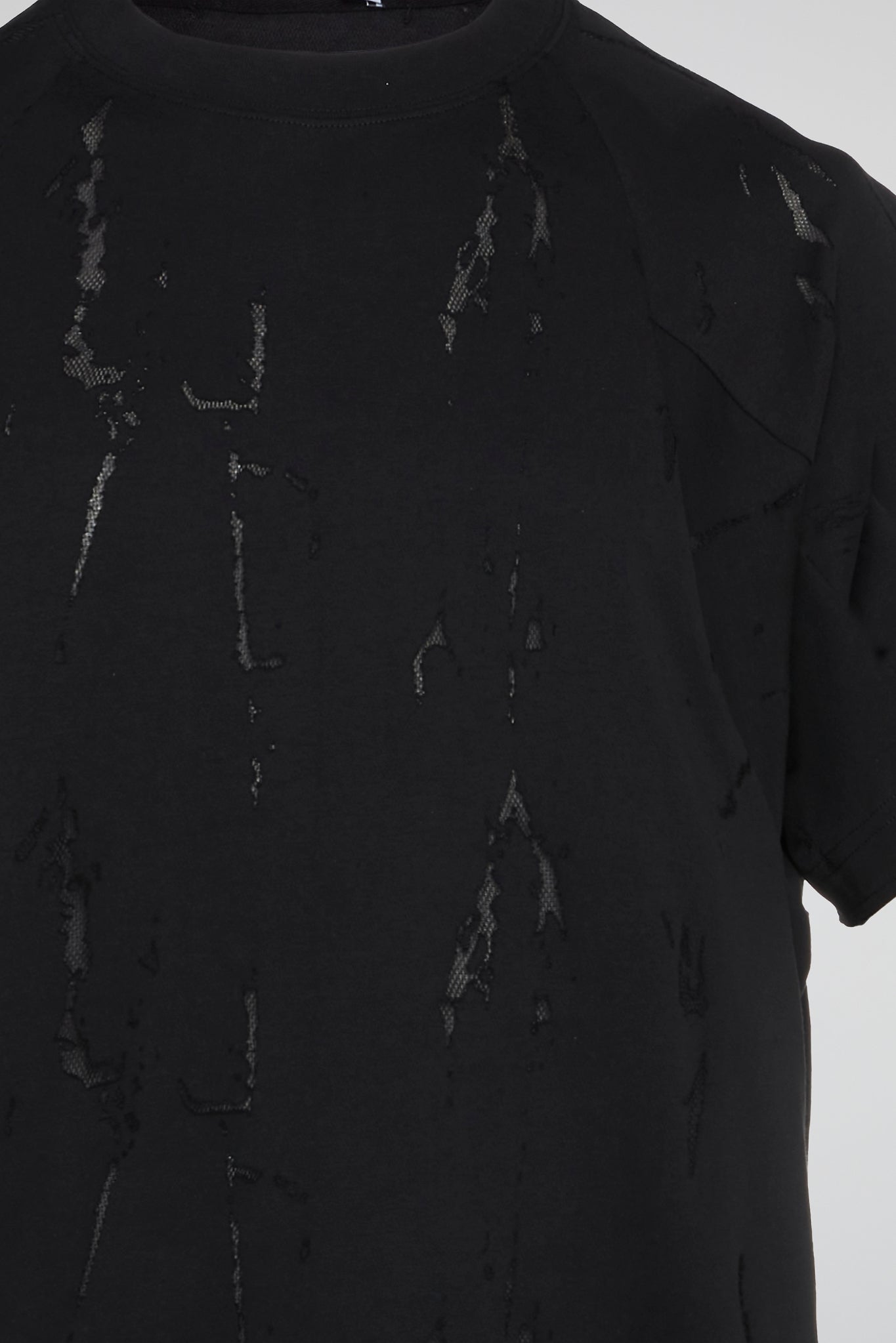 Black Distressed Layered T-Shirt