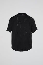 Black Distressed Layered T-Shirt