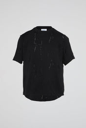 Black Distressed Layered T-Shirt