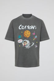 Crayons Washed Grey T-Shirt