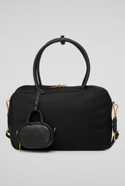 Nylon Bowler Bag With Mini Pouch