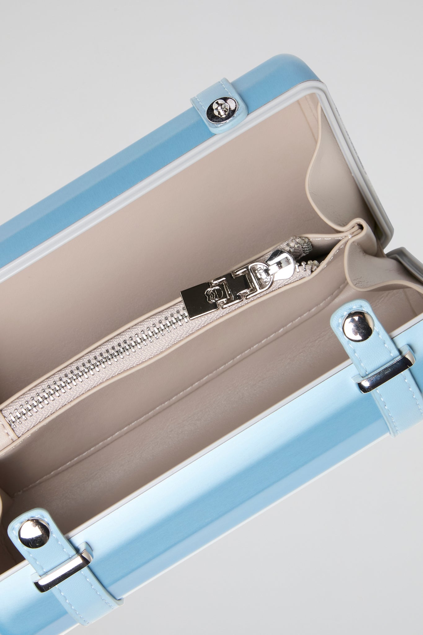 Blue Metallic Barrel Bag