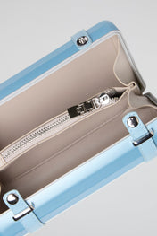 Blue Metallic Barrel Bag