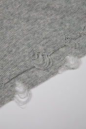 Raw Edge Zip Collar Knit Tee