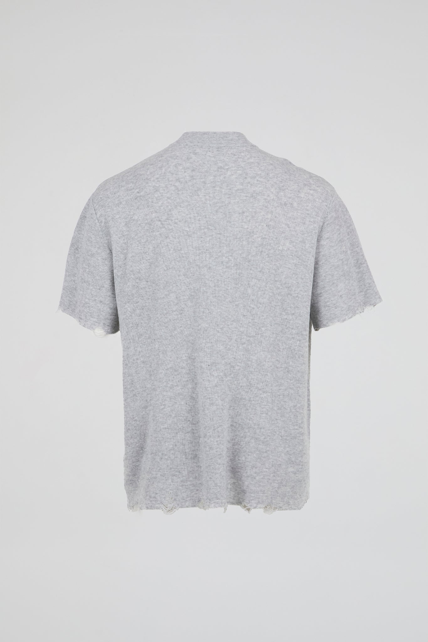 Raw Edge Zip Collar Knit Tee