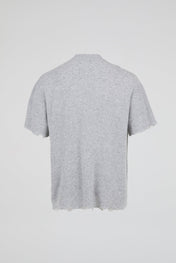 Raw Edge Zip Collar Knit Tee