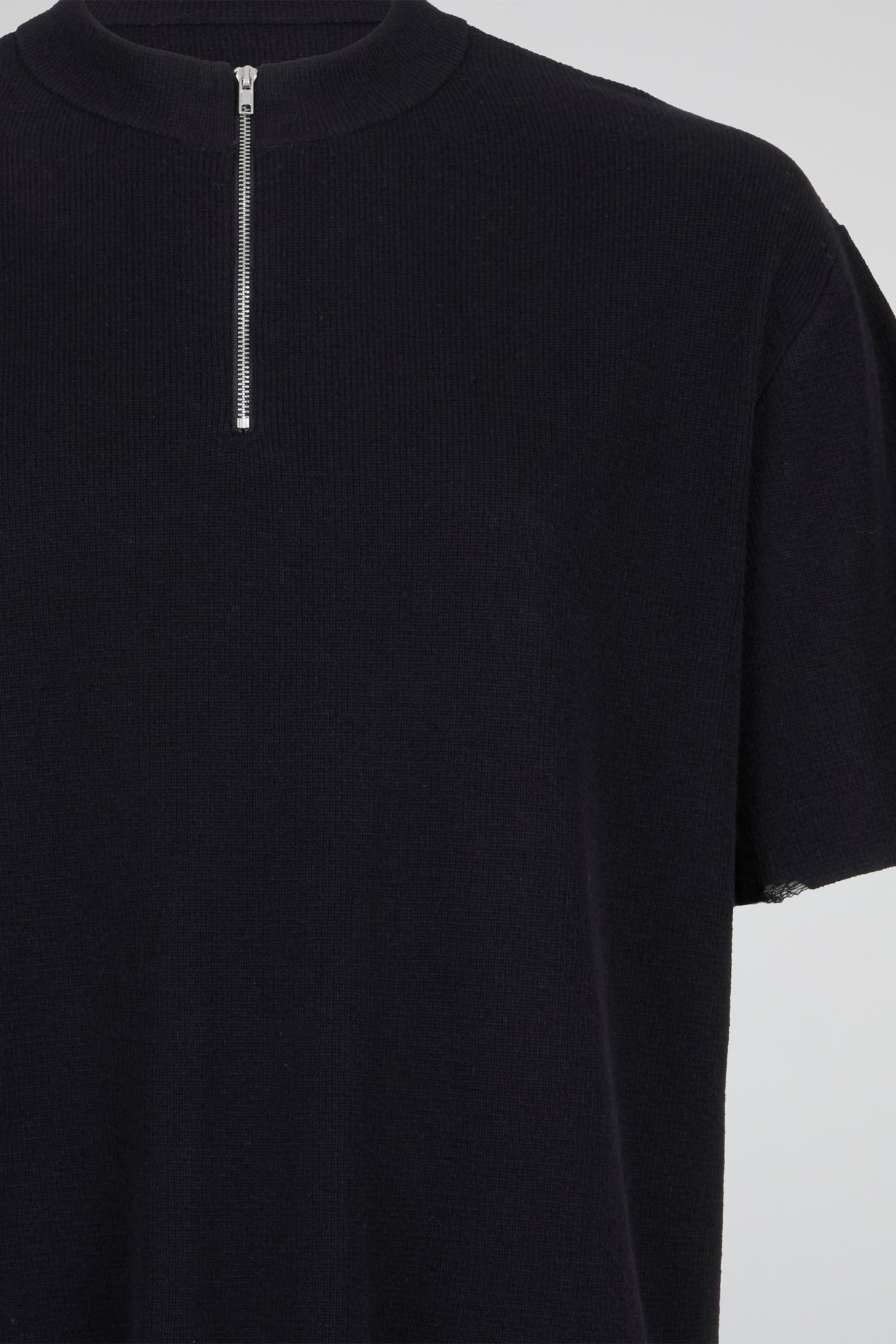 Raw Edge Zip Collar Tee