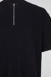 Raw Edge Zip Collar Tee