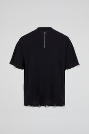 Raw Edge Zip Collar Tee