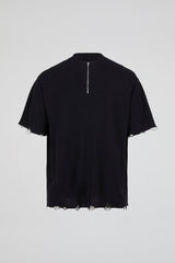 Raw Edge Zip Collar Tee