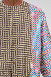 Patchwork Pattern Bomber Jacket