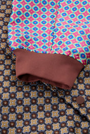 Patchwork Pattern Bomber Jacket