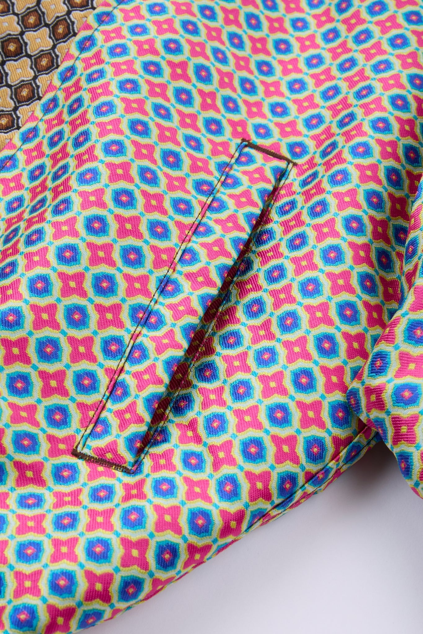 Patchwork Pattern Bomber Jacket