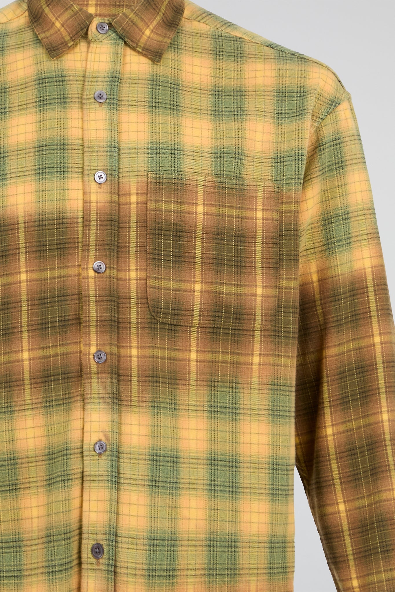Gradient Plaid Flannel Shirt