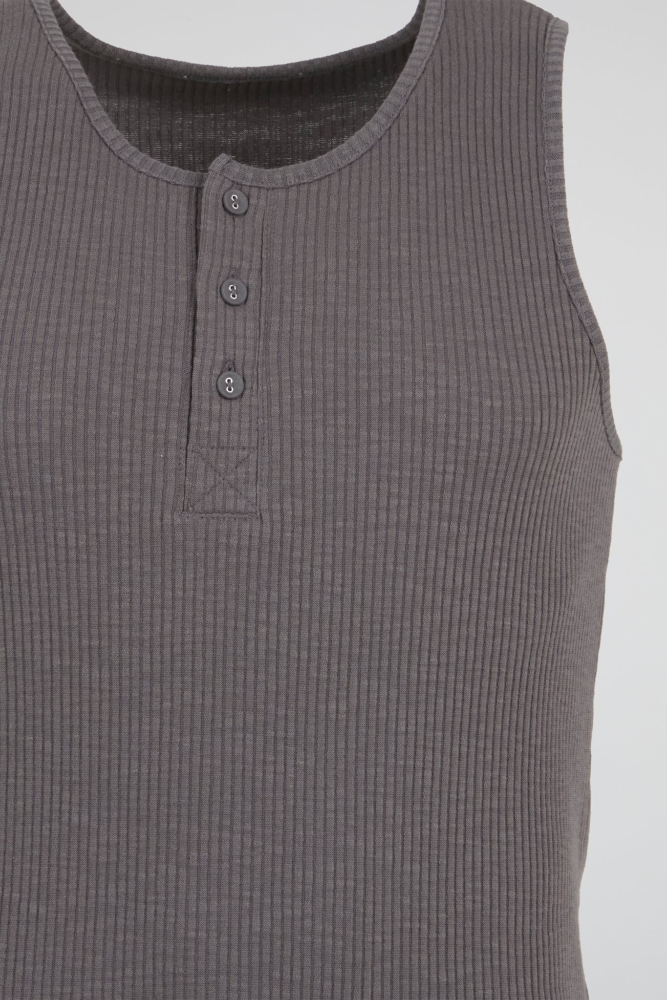 Ribbed Henley Tank Top