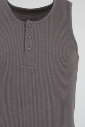 Ribbed Henley Tank Top