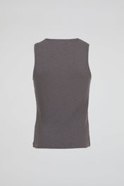 Ribbed Henley Tank Top