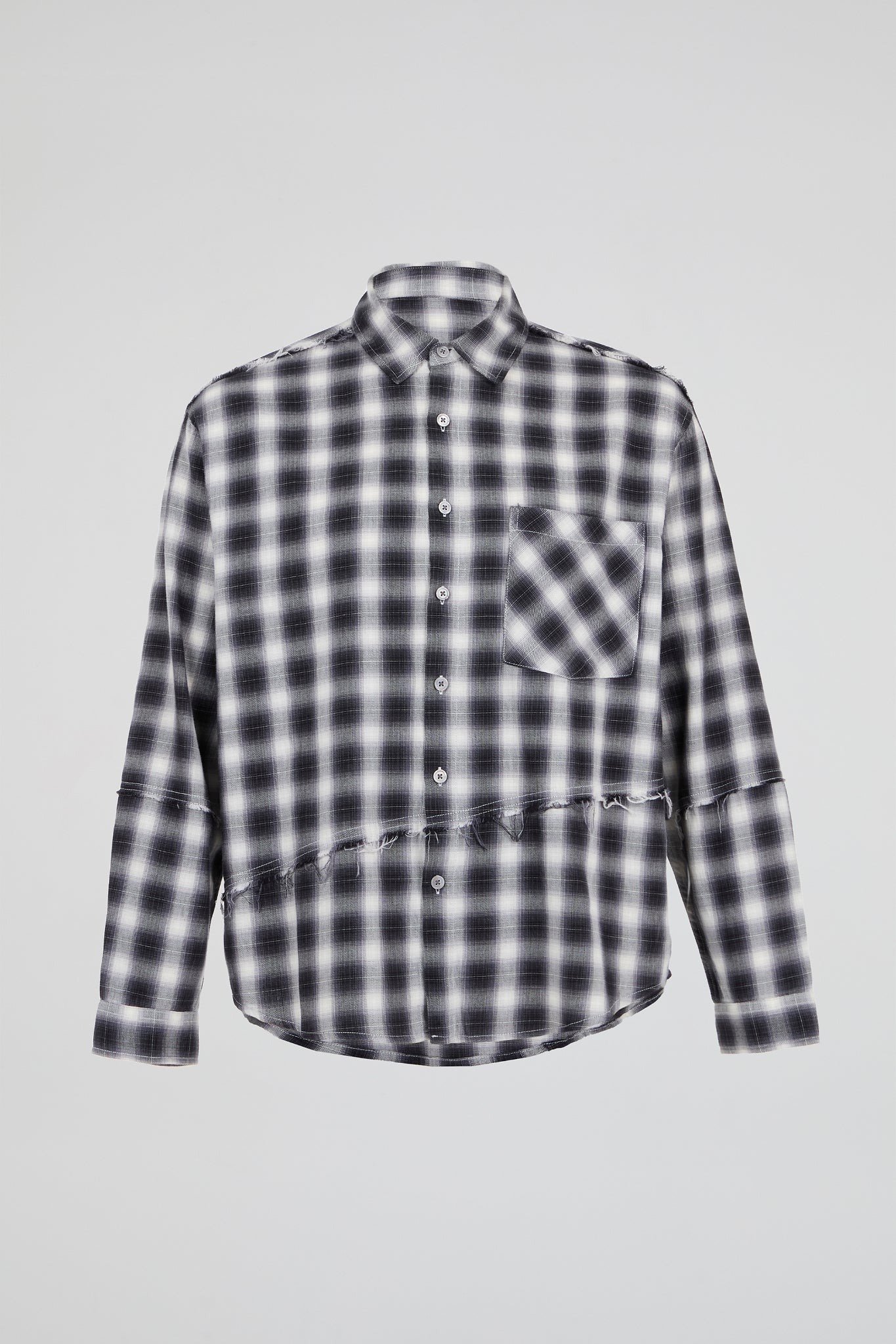 Black & White Checked Long Sleeves Shirt