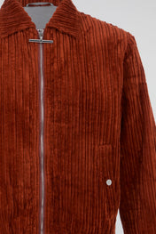 Corduroy Burnt Rust Zip Jacket