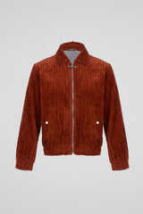 Corduroy Burnt Rust Zip Jacket