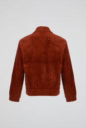 Corduroy Burnt Rust Zip Jacket